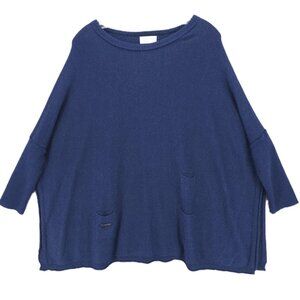 MERSEA Blue Catalina Traveler Sweater Oversized 3 Pockets ONE SIZE